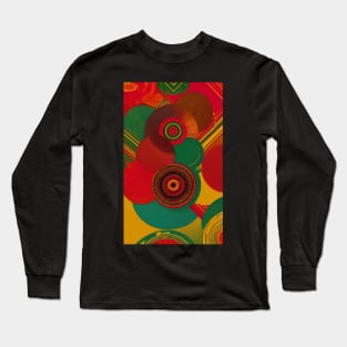 Abstract Circles Red Gold Green Long Sleeve T-Shirt